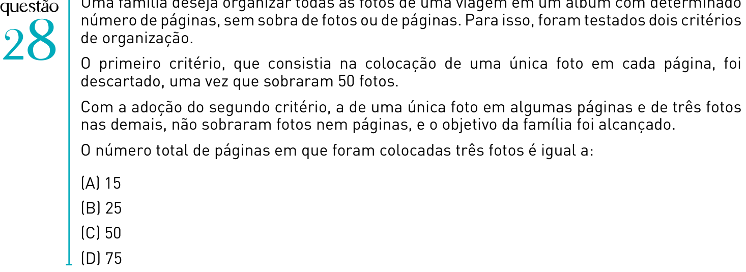 Questão 28 no caderno 2º Exame de Qualificação da UERJ 2012
