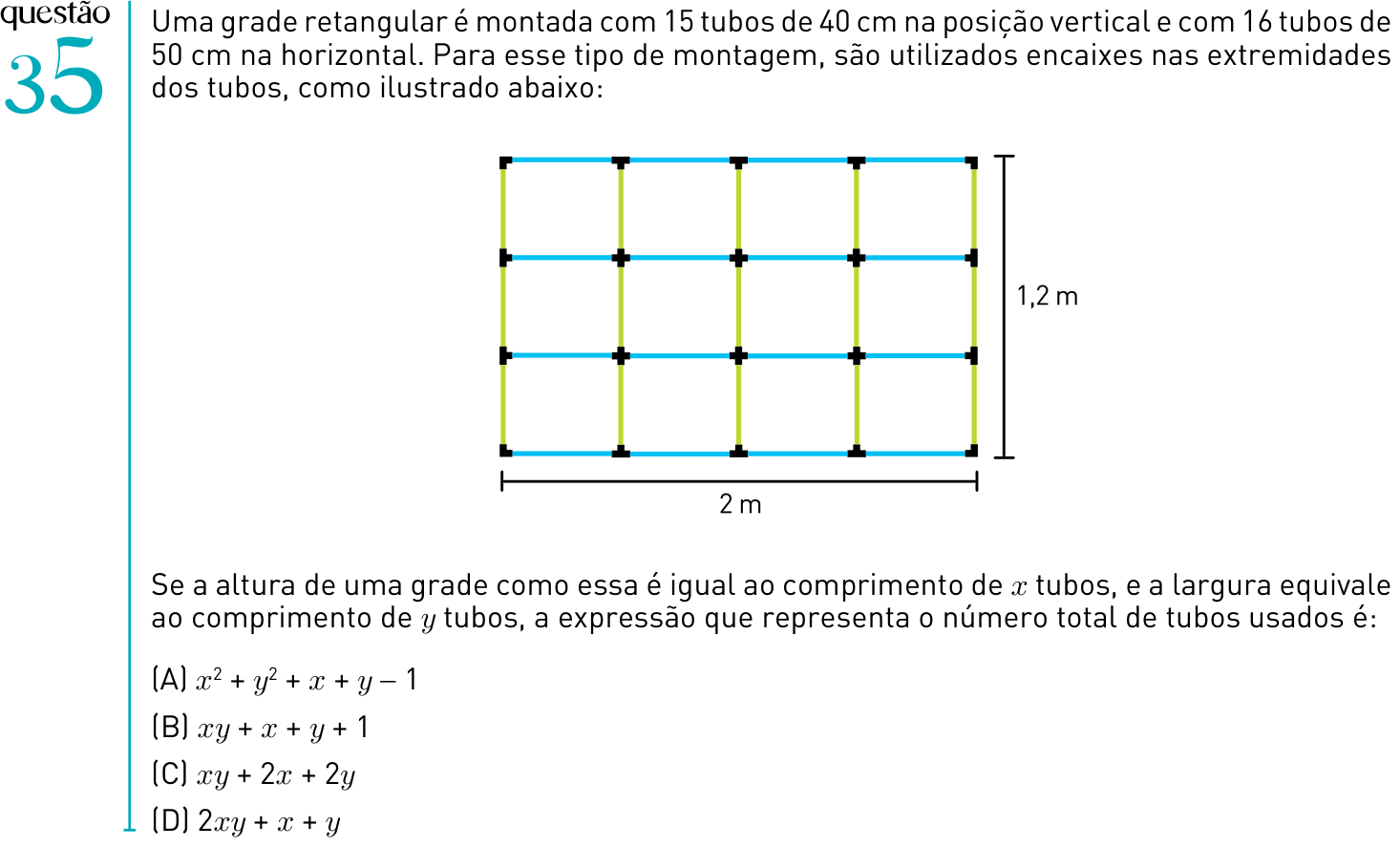 Questão 35 no caderno 2º Exame de Qualificação da UERJ 2012