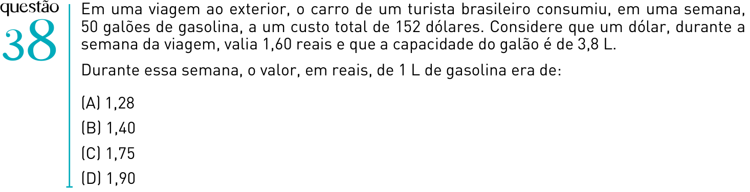 Questão 38 no caderno 2º Exame de Qualificação da UERJ 2012