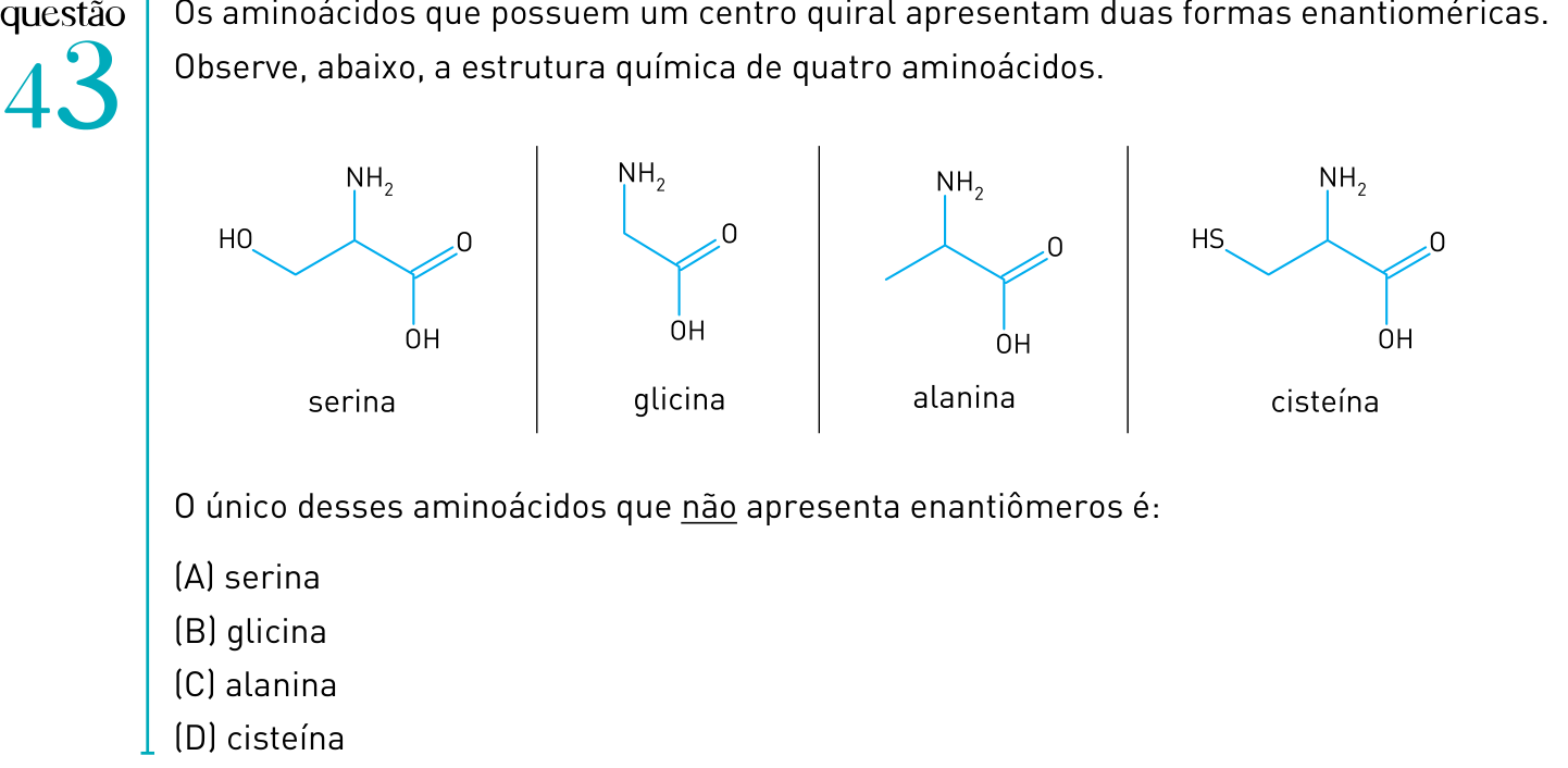 Questão 43 no caderno 2º Exame de Qualificação da UERJ 2012