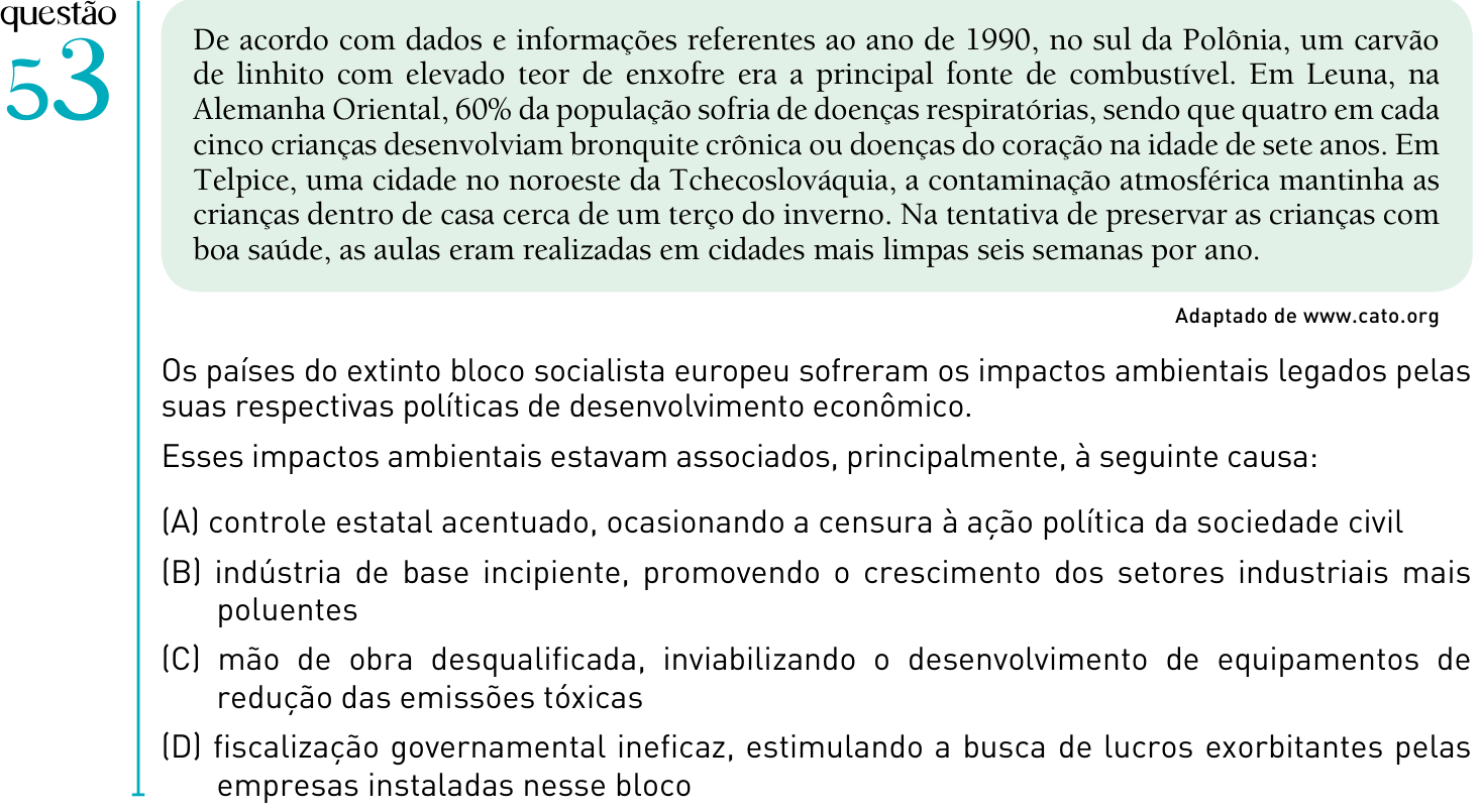 Questão 53 no caderno 2º Exame de Qualificação da UERJ 2012