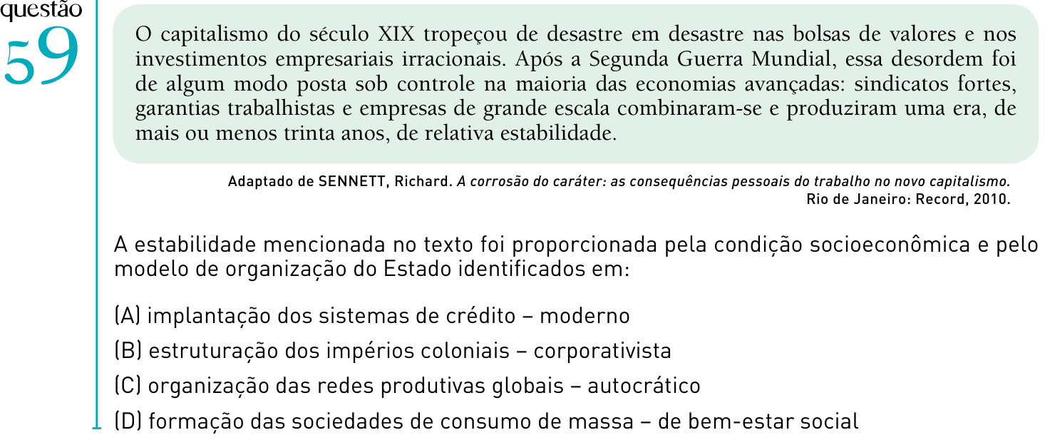 Questão 59 no caderno 2º Exame de Qualificação da UERJ 2012