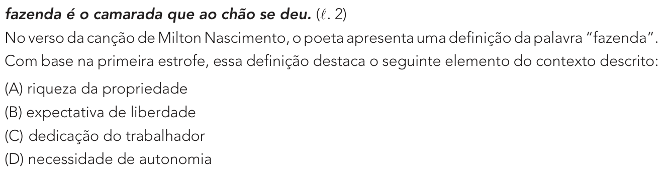 Questão 2 no caderno Exame Único da UERJ 2021