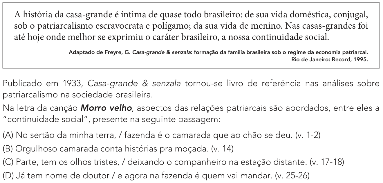 Questão 3 no caderno Exame Único da UERJ 2021