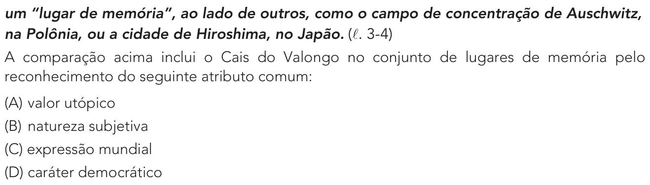 Questão 5 no caderno Exame Único da UERJ 2021