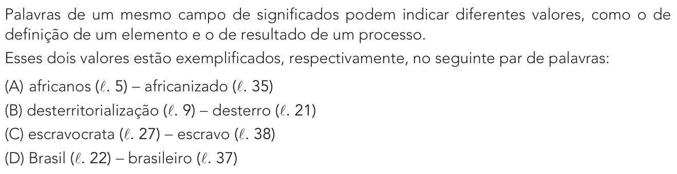 Questão 6 no caderno Exame Único da UERJ 2021