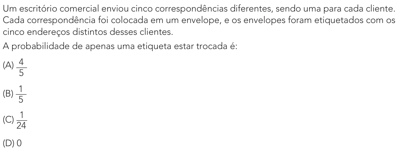 Questão 20 no caderno Exame Único da UERJ 2021