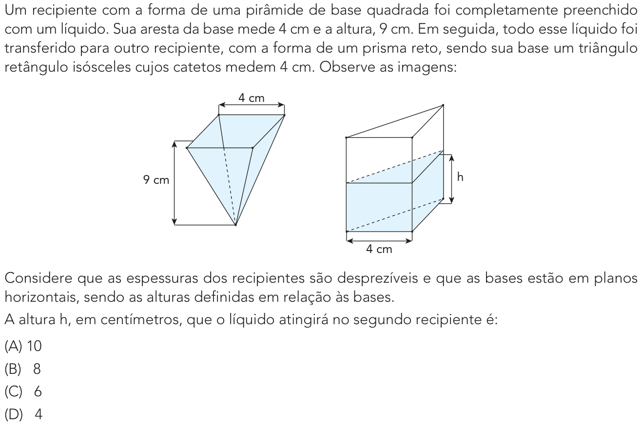 Questão 23 no caderno Exame Único da UERJ 2021