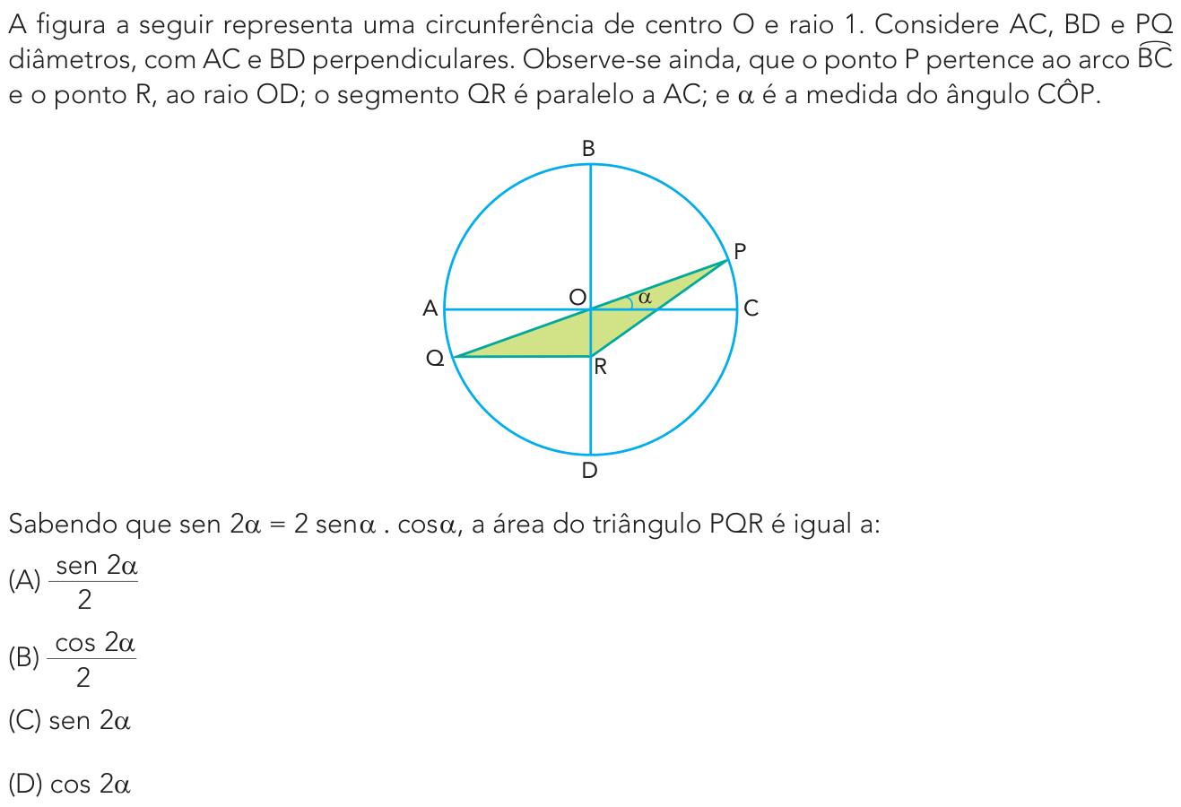 Questão 24 no caderno Exame Único da UERJ 2021