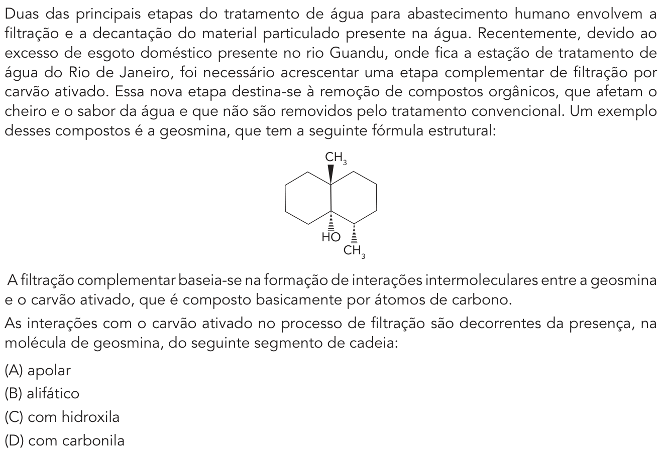 Questão 42 no caderno Exame Único da UERJ 2021