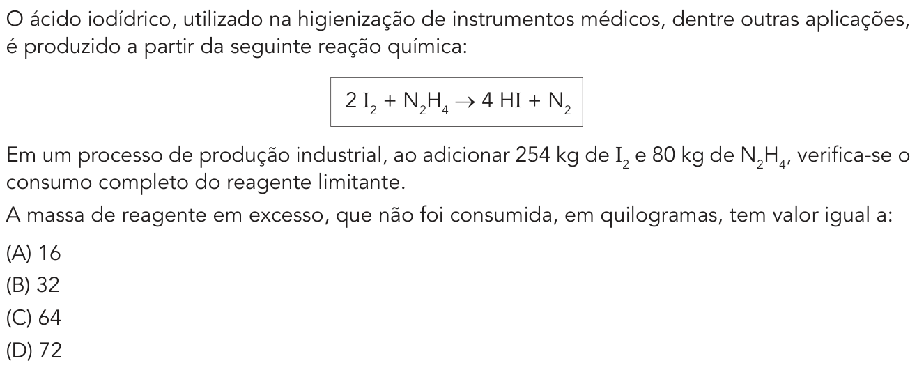 Questão 45 no caderno Exame Único da UERJ 2021