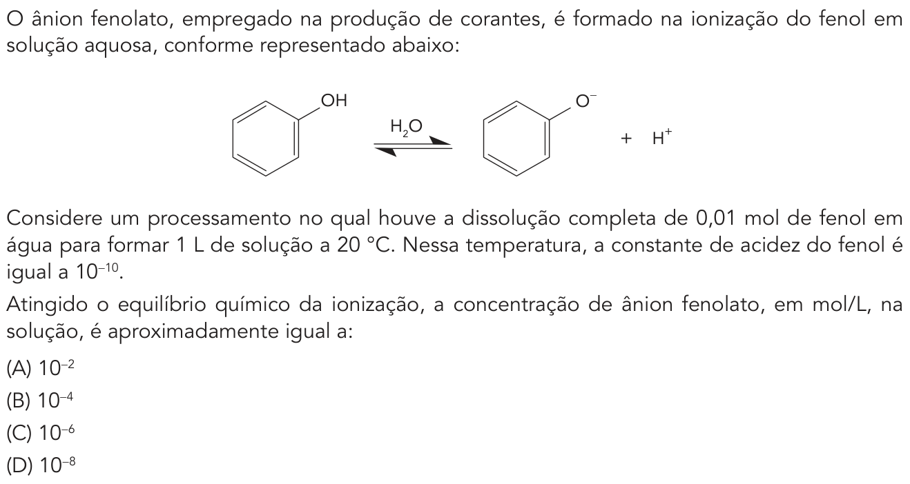 Questão 46 no caderno Exame Único da UERJ 2021