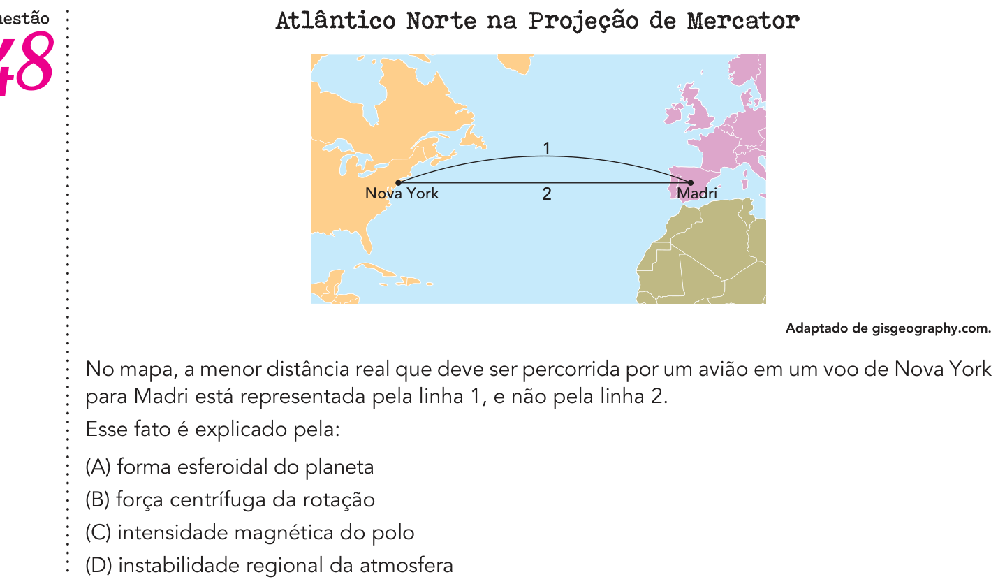 Questão 48 no caderno Exame Único da UERJ 2021