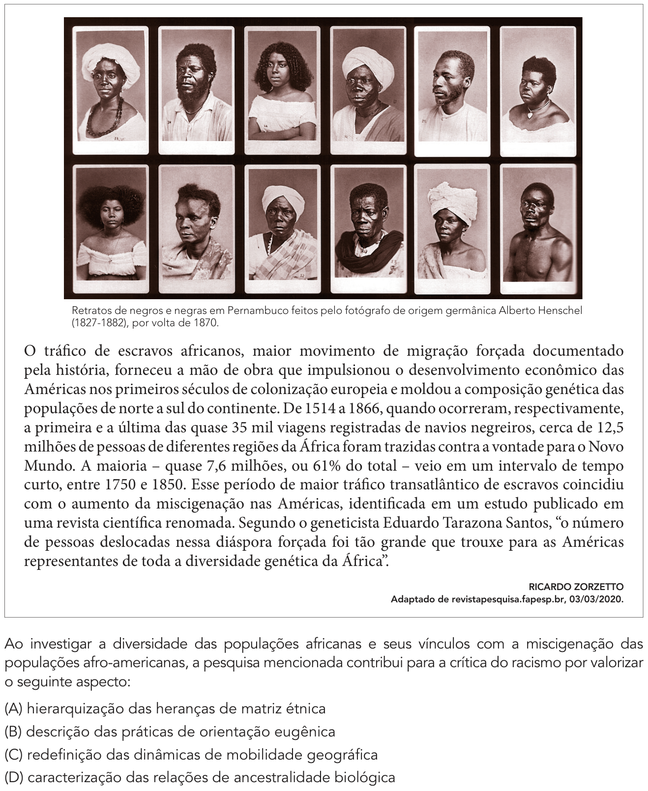 Questão 58 no caderno Exame Único da UERJ 2021