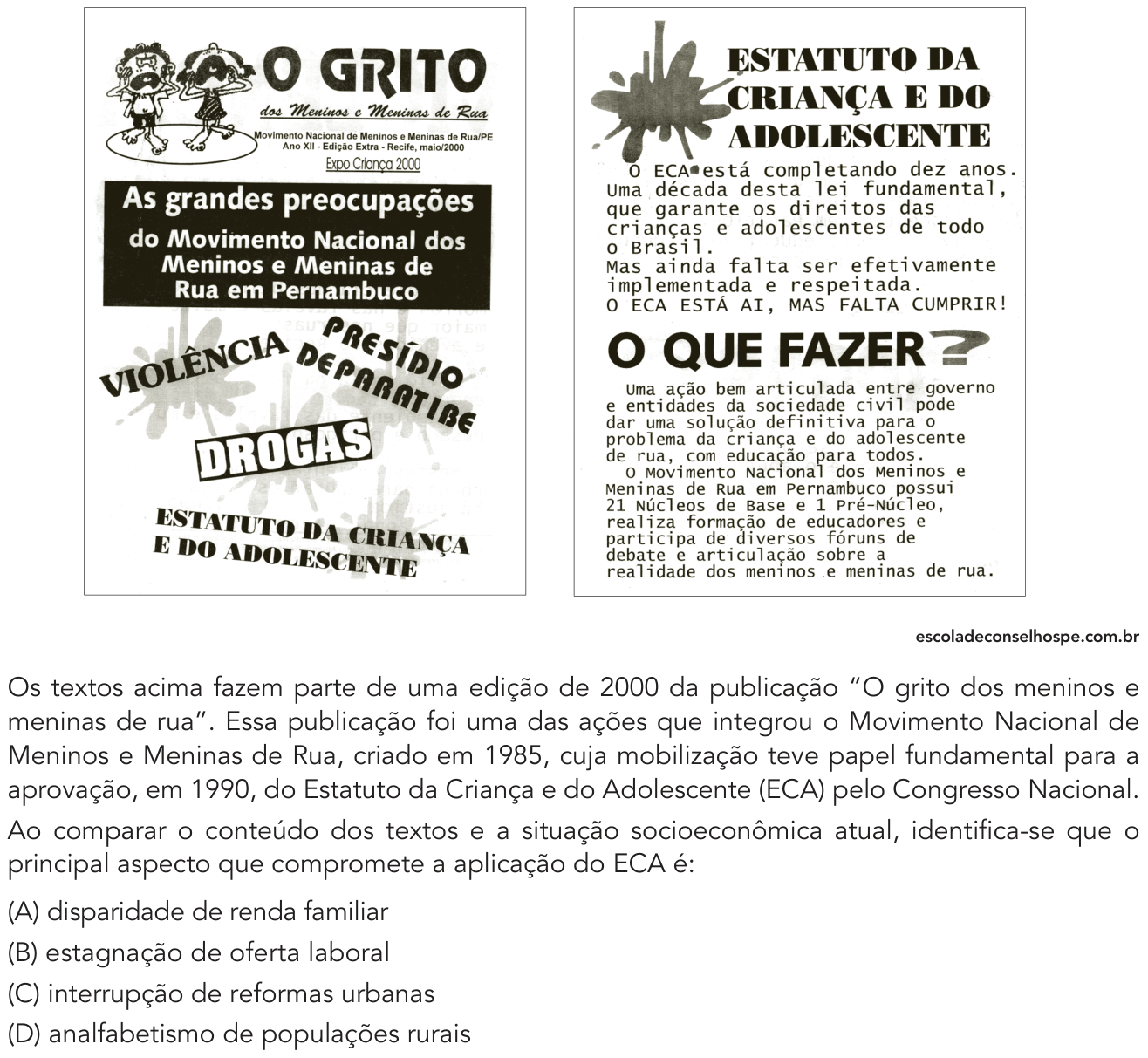 Questão 60 no caderno Exame Único da UERJ 2021