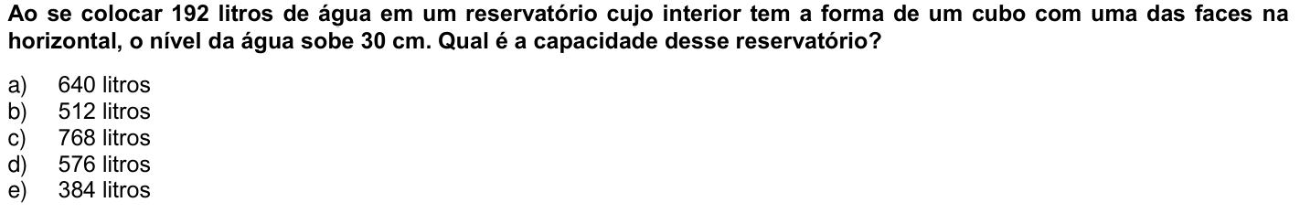 Questão 3 no caderno 1ª fase da UFPR 2005