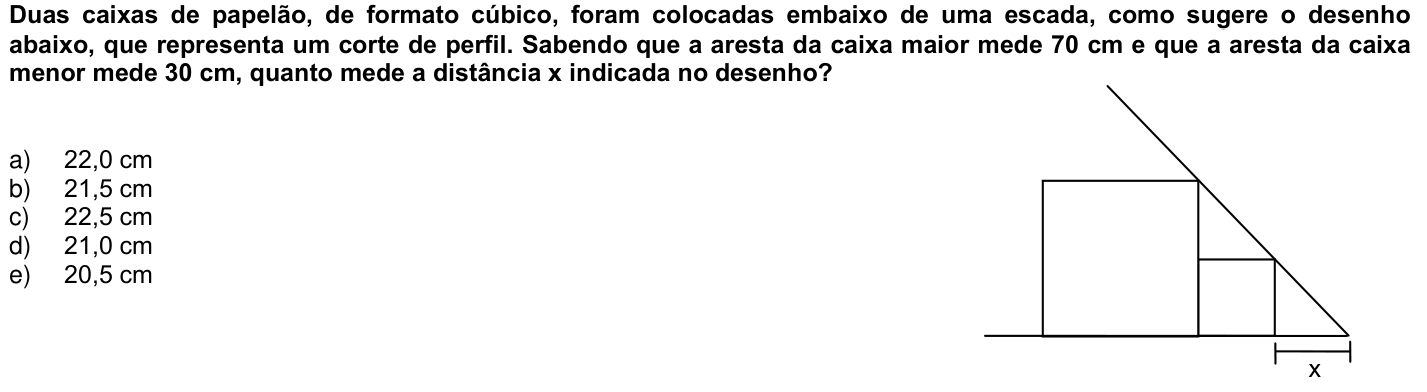 Questão 5 no caderno 1ª fase da UFPR 2005