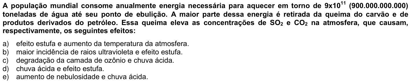 Questão 27 no caderno 1ª fase da UFPR 2005