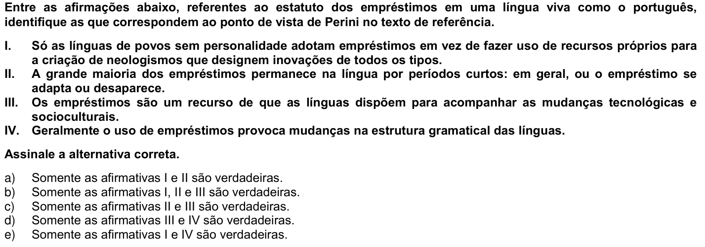 Questão 50 no caderno 1ª fase da UFPR 2005