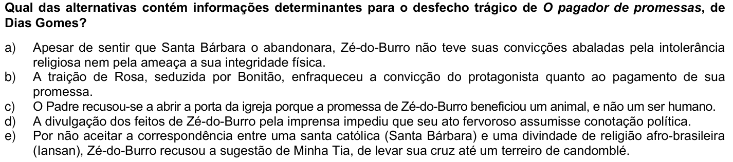 Questão 59 no caderno 1ª fase da UFPR 2005