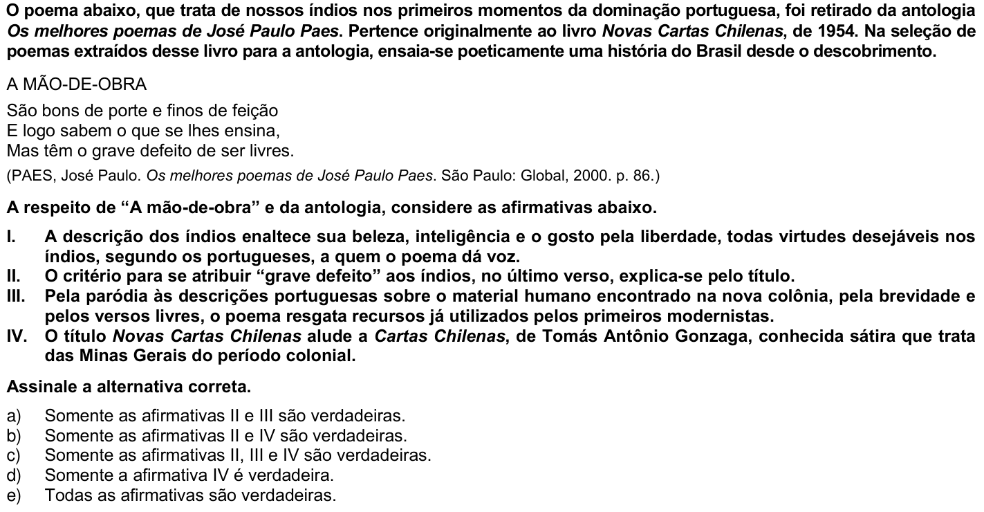 Questão 63 no caderno 1ª fase da UFPR 2005
