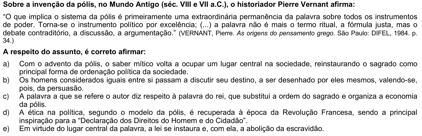 Questão 65 no caderno 1ª fase da UFPR 2005