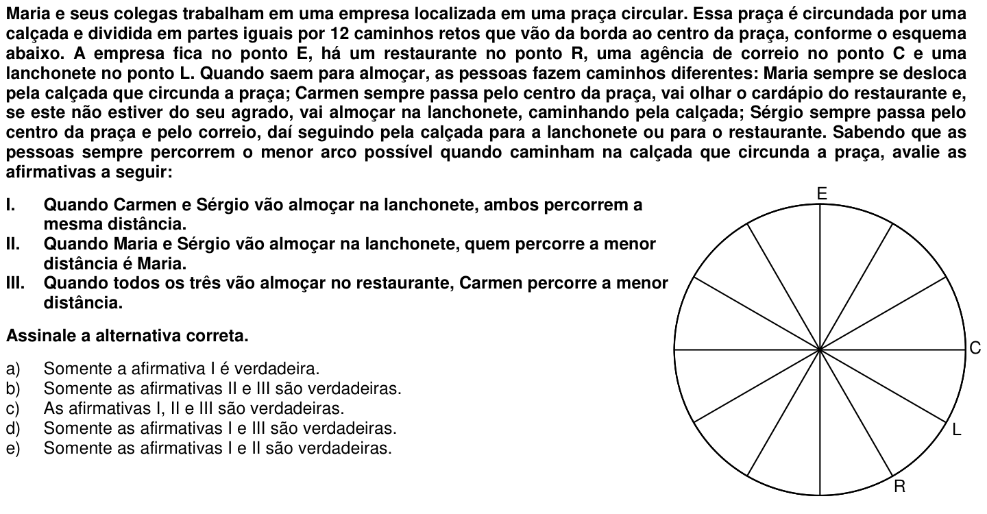 Questão 8 no caderno 1ª fase da UFPR 2006
