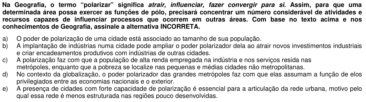Questão 32 no caderno 1ª fase da UFPR 2006