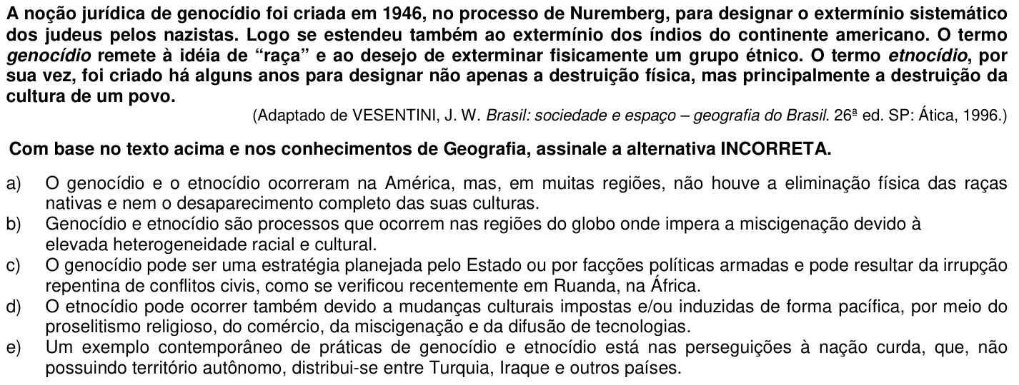 Questão 34 no caderno 1ª fase da UFPR 2006