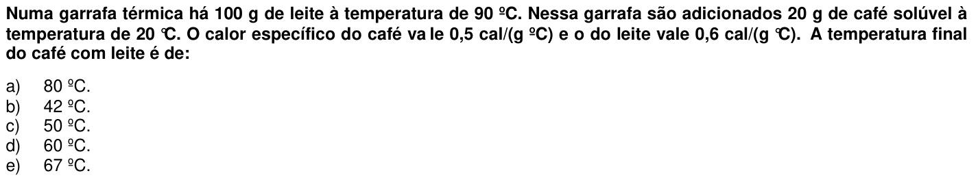 Questão 41 no caderno 1ª fase da UFPR 2006