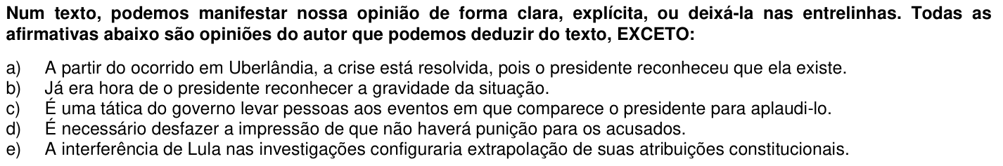Questão 51 no caderno 1ª fase da UFPR 2006