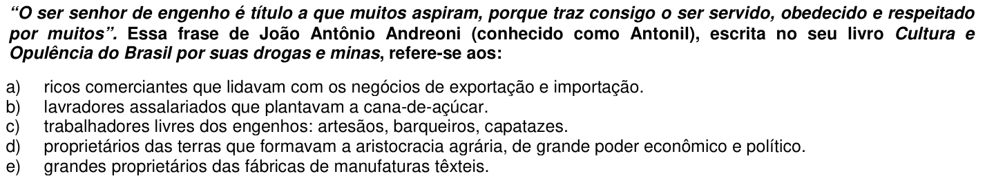 Questão 67 no caderno 1ª fase da UFPR 2006