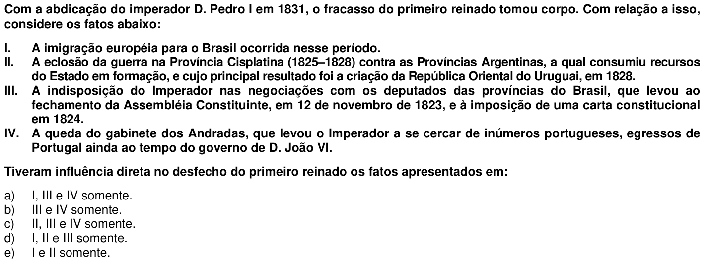 Questão 68 no caderno 1ª fase da UFPR 2006