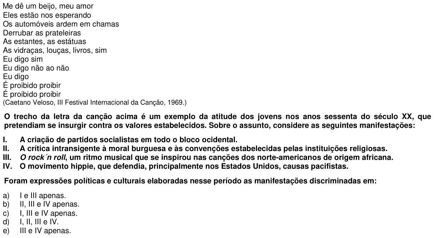 Questão 71 no caderno 1ª fase da UFPR 2006