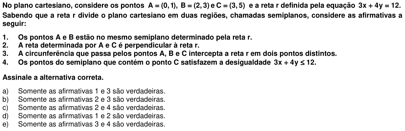 Questão 8 no caderno 1ª fase da UFPR 2007