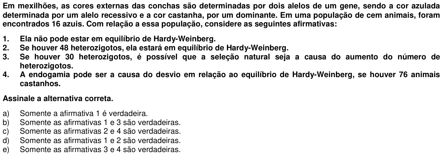 Questão 13 no caderno 1ª fase da UFPR 2007