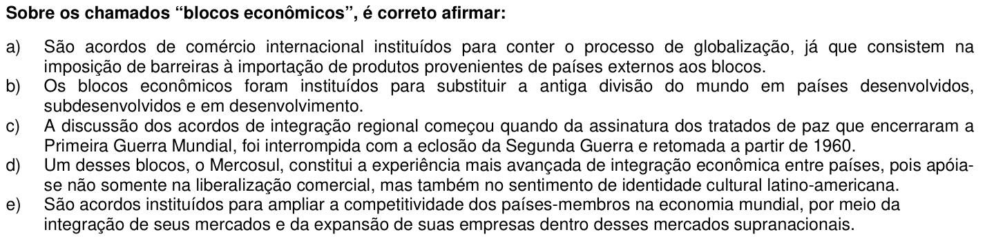 Questão 28 no caderno 1ª fase da UFPR 2007