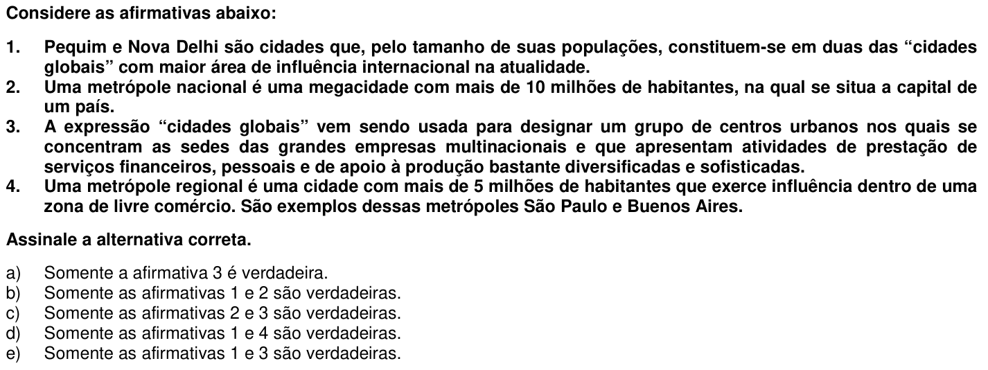 Questão 34 no caderno 1ª fase da UFPR 2007
