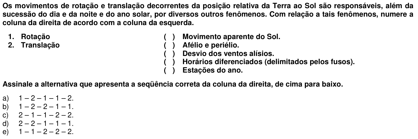 Questão 36 no caderno 1ª fase da UFPR 2007