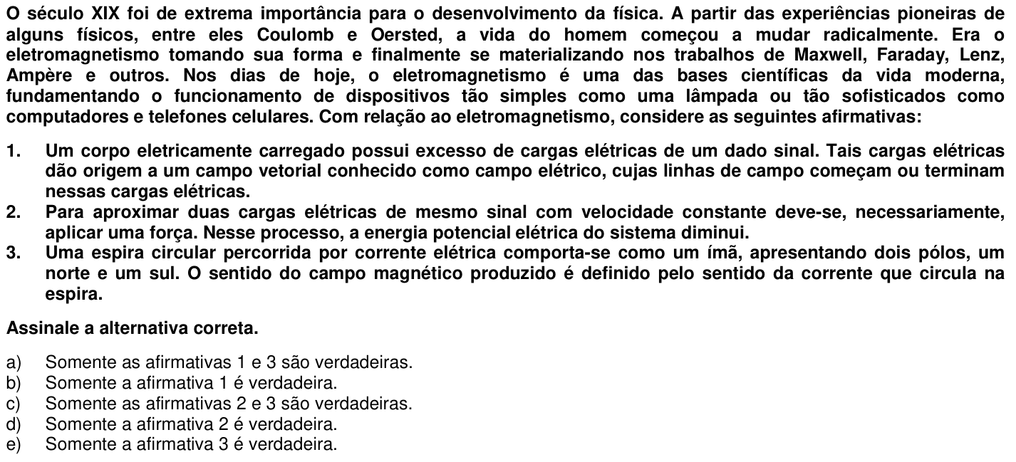 Questão 43 no caderno 1ª fase da UFPR 2007