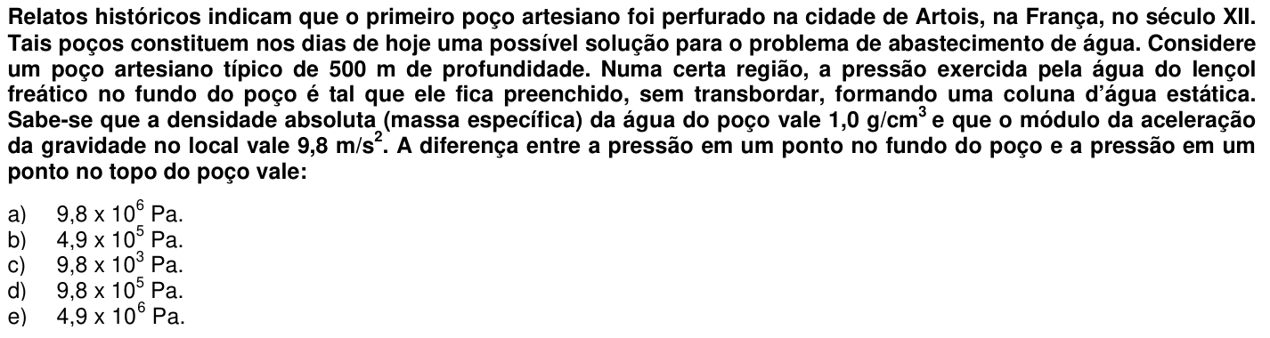 Questão 44 no caderno 1ª fase da UFPR 2007