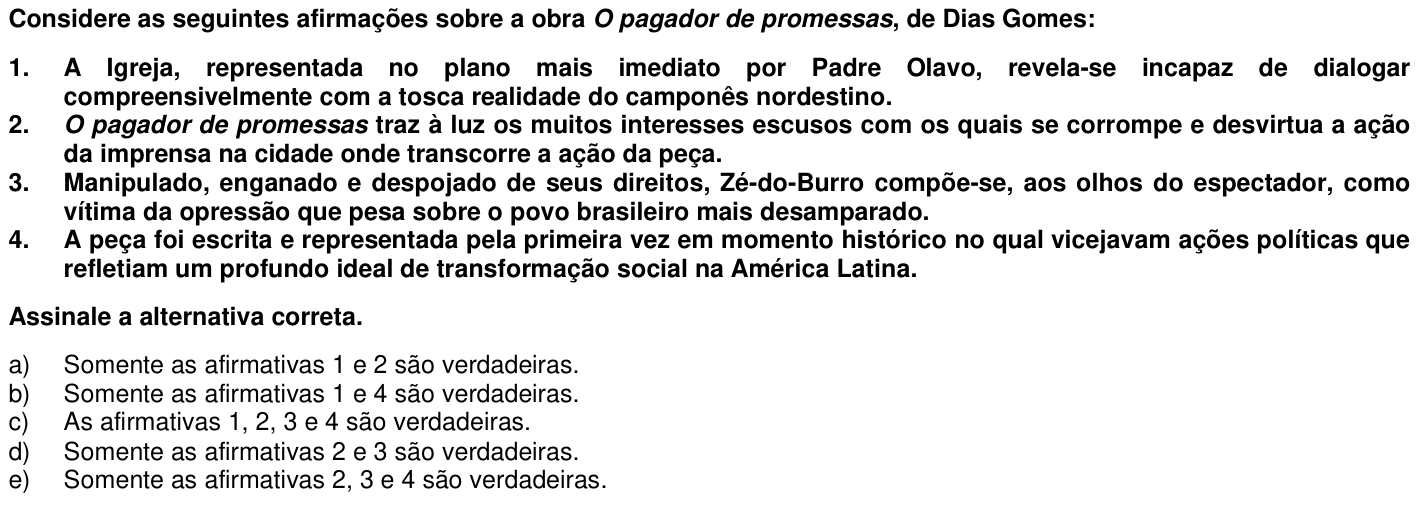 Questão 59 no caderno 1ª fase da UFPR 2007