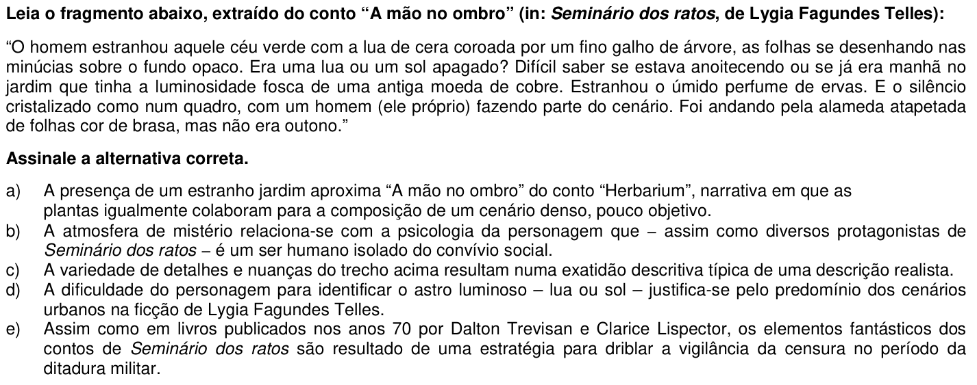 Questão 61 no caderno 1ª fase da UFPR 2007