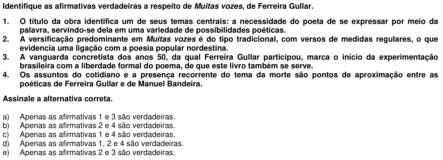 Questão 62 no caderno 1ª fase da UFPR 2007