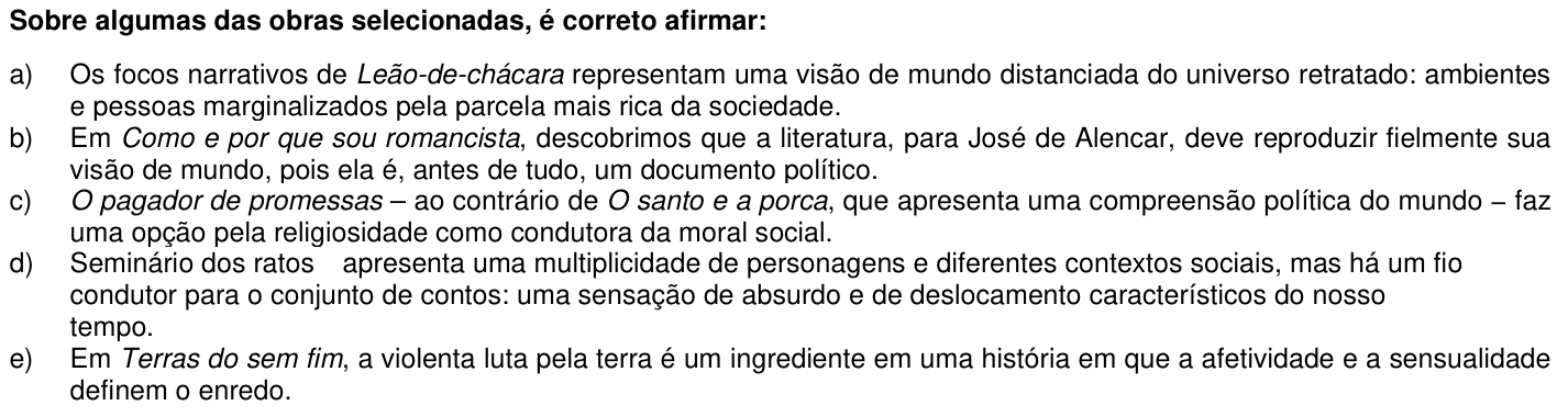 Questão 63 no caderno 1ª fase da UFPR 2007