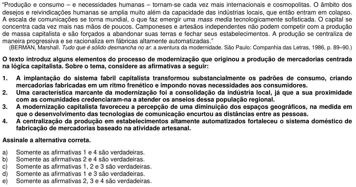 Questão 65 no caderno 1ª fase da UFPR 2007