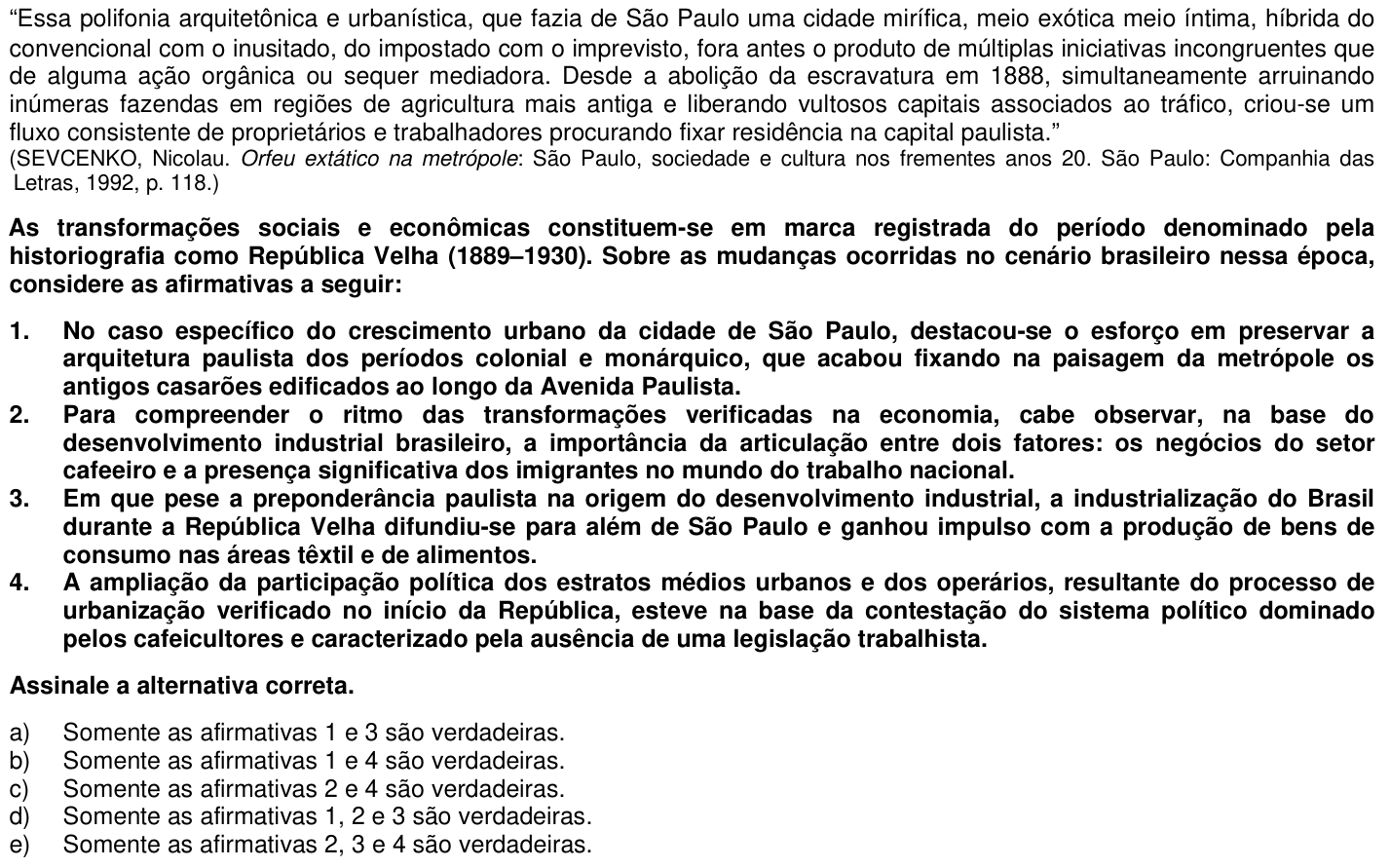 Questão 68 no caderno 1ª fase da UFPR 2007