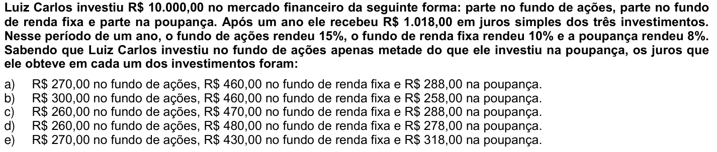 Questão 1 no caderno 1ª fase da UFPR 2008