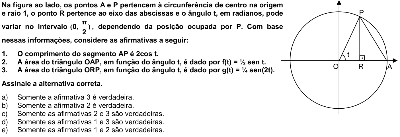 Questão 7 no caderno 1ª fase da UFPR 2008