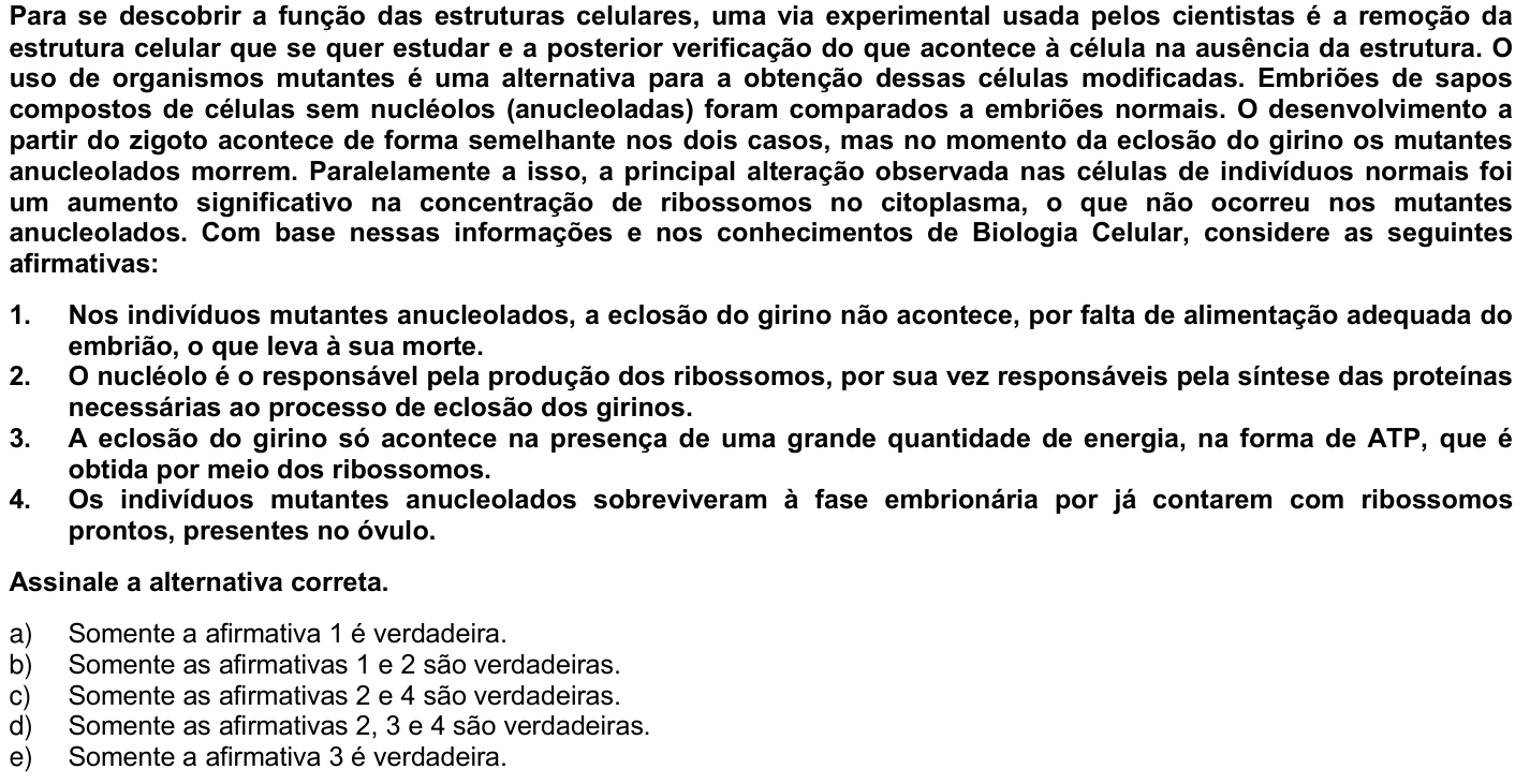 Questão 15 no caderno 1ª fase da UFPR 2008